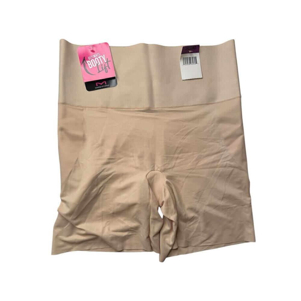 Maidenform NEW Ultimate Booty Lift 2XL Women's Shapwear Short Beige